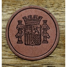 ESPAÑA 1938 GUERRA CIVIL MONEDA BILLETE CON ESTAMPILLA DE 25 Cts